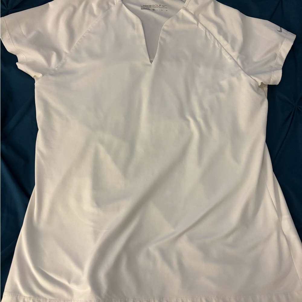 Nike White Relaxed Short Sleeve Blouse